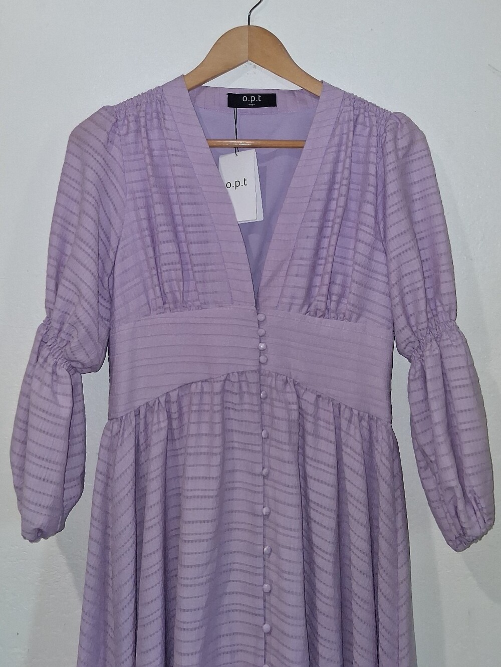 NWT O.P.T Massaya Lilac Textured Dress - Picture 5 of 10